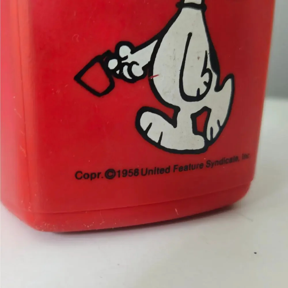Vintage Snoopy King-Seeley Thermos | Red Plastic 8 oz | MCM 1950s Peanuts